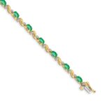 10k Diamond and Emerald Bracelet