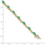 10k Diamond and Emerald Bracelet - Image 4