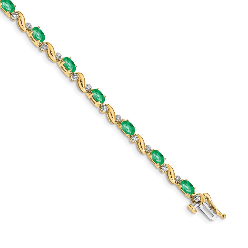 BM4487-EM-010-1YA.jpg 10k Diamond and Emerald Bracelet - Image 1