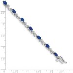 10k White Gold Diamond and Sapphire Bracelet - Image 4