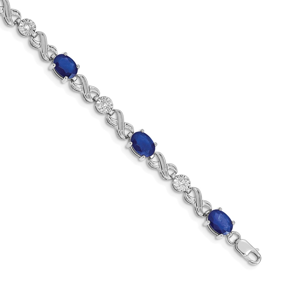 BM4490-SA-020-1WA.jpg 10k White Gold Diamond and Sapphire Infinity Bracelet - Image 1
