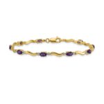 10k Diamond and Amethyst Bracelet - Image 3