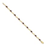 14k Complete Diamond and Oval Garnet Wavy Link 7 inch Bracelet - Image 2