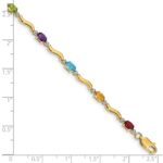 10k Diamond and Rainbow Gemstone Bracelet - Image 3