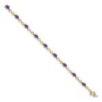 10k Amethyst and Diamond Infinity Bracelet - Image 2