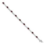 10k White Gold Garnet and Diamond Infinity Bracelet - Image 2