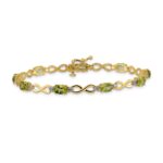 10k Peridot and Diamond Infinity Bracelet - Image 3