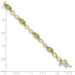 10k Peridot and Diamond Infinity Bracelet - Image 4