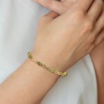 14k Complete Oval Peridot and Diamond Infinity Link 7 inch Bracelet - Image 4