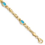 10k Blue Topaz 4 Stone Bracelet
