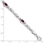 10k White Gold Garnet 4 Stone Bracelet - Image 3