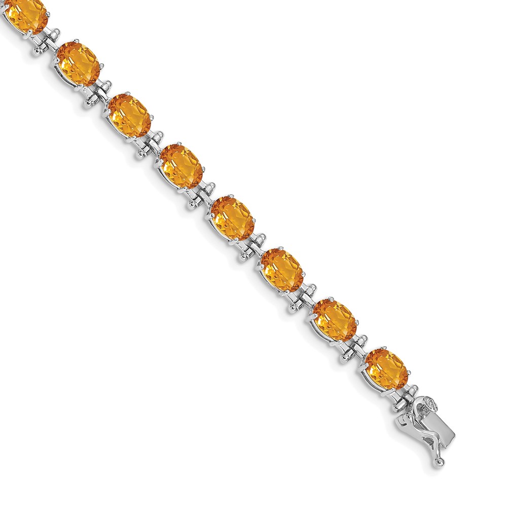 BM4501-CI-W.jpg 14k White Gold Complete Oval Citrine 7 inch Bracelet - Image 1