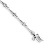 14k White Gold Complete 1/4 carat Diamond and Bar Link 7 inch Bracelet