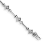 14k White Gold Complete 1/6 carat Diamond Bar Link 7.5 inch Bracelet