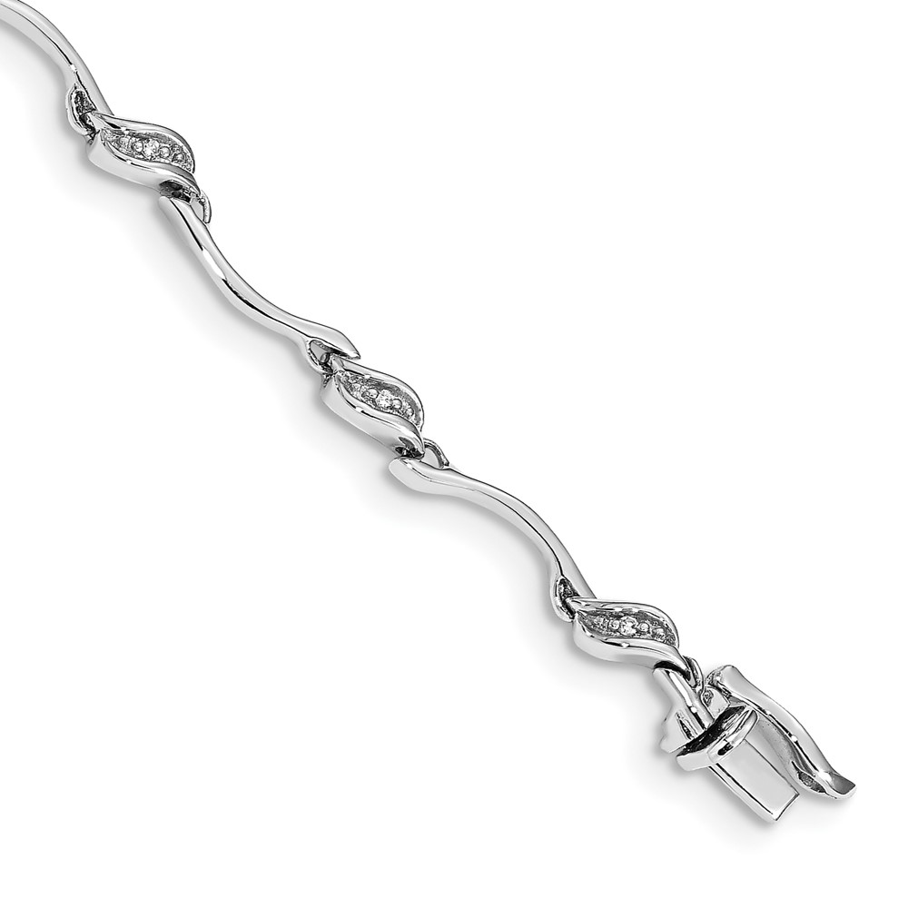 BM4600-005-1WA.jpg 10k White Gold Diamond Link Bracelet - Image 1
