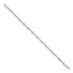 10k White Gold Polished Diamond Heart Bracelet - Image 2
