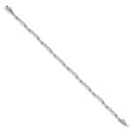 14k White Gold Complete 1/20 carat Diamond Twist Link 7.25 inch Bracelet - Image 2