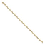 10k Gold Diamond 7.5in Link Bracelet - Image 2