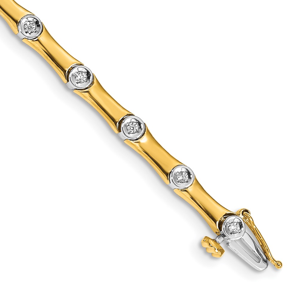 BM4614-025-YWA.jpg 14k Two-Tone 1/4 carat Lab Grown Diamond VS/SI+ G+ Complete 7.5 inch Bracelet - Image 1