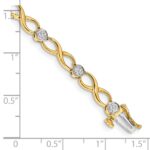 14k Complete 1/8 carat Diamond Infinity Link 7 inch Bracelet - Image 3