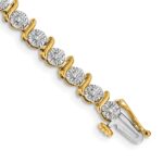 14k Complete 3/8 carat Diamond S-link 7 inch Tennis Bracelet