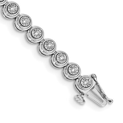 14k White Gold 1/2 carat Lab Grown Diamond VS/SI+ G+ Complete 7 inch Circle Link Bracelet