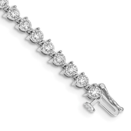 14k White Gold  2 carat Lab Grown Diamond VS/SI+ G+ Complete 7.25 inch Fancy Tennis Bracelet