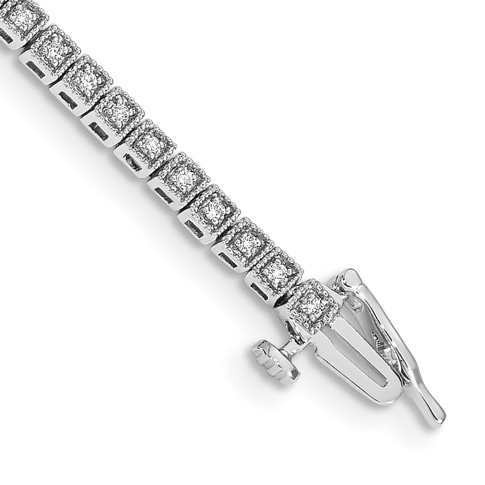 BM4664-050-WA.jpg 14k White Gold Complete 1/2 carat Diamond 7 inch Tennis Bracelet - Image 1