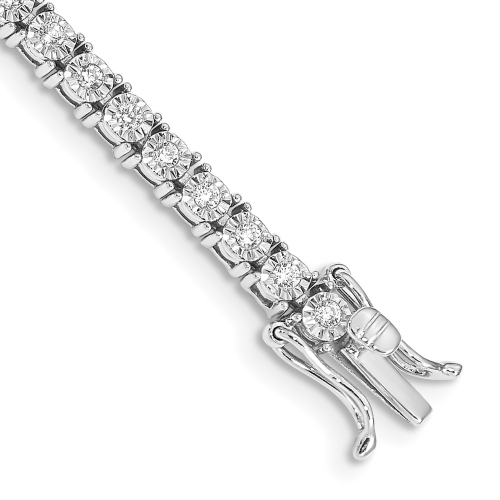 BM4665-100-WA.jpg 14k White Gold Complete 1 carat Diamond Illusion Setting 7 inch Tennis Bracelet - Image 1
