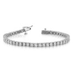 14k White Gold 2 carat Lab Grown Diamond VS/SI+ G+ Complete 7 inch Illusion Setting Bracelet - Image 3