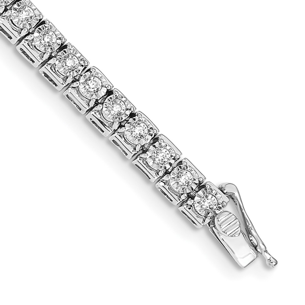 BM4671-200-WA.jpg 14k White Gold Complete 2 carat Diamond Illusion Setting 7.25 inch Tennis Bracelet - Image 1