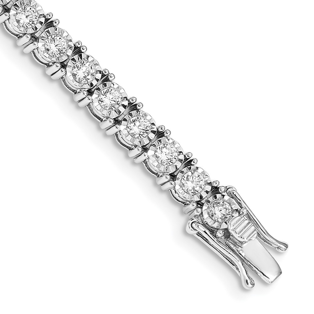 BM4674-400-WA.jpg 14k White Gold Complete 4 carat Diamond Illusion Setting 7.5 inch Tennis Bracelet - Image 1