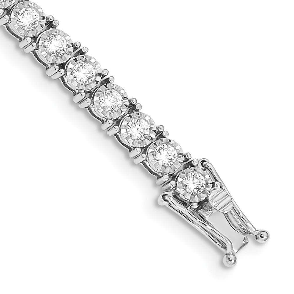 BM4675-300-WA.jpg 14k White Gold Complete 3 carat Diamond Illusion Setting 7.5 inch Tennis Bracelet - Image 1