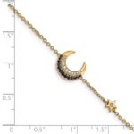 14k Complete Diamond and Sapphire Moon and Star 7in Bracelet - Image 3