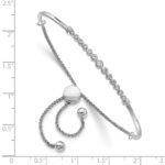 14k White Gold 1/5 carat Lab Grown Diamond VS/SI+ G+ Complete Adjustable Bolo Bracelet - Image 3