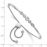 14k White Gold 1/6 carat Lab Grown Diamond VS/SI+ G+ Complete Adjustable Bolo Bracelet - Image 3