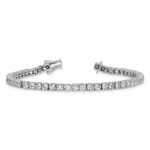 14k White Gold 7 7/8 carat Lab Grown Diamond VS/SI+ G+ Complete Round Tennis Bracelet - Image 5