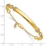 14k Complete 1/4 carat Diamond 7 inch ID Bracelet with 0.5 inch Extender - Image 3