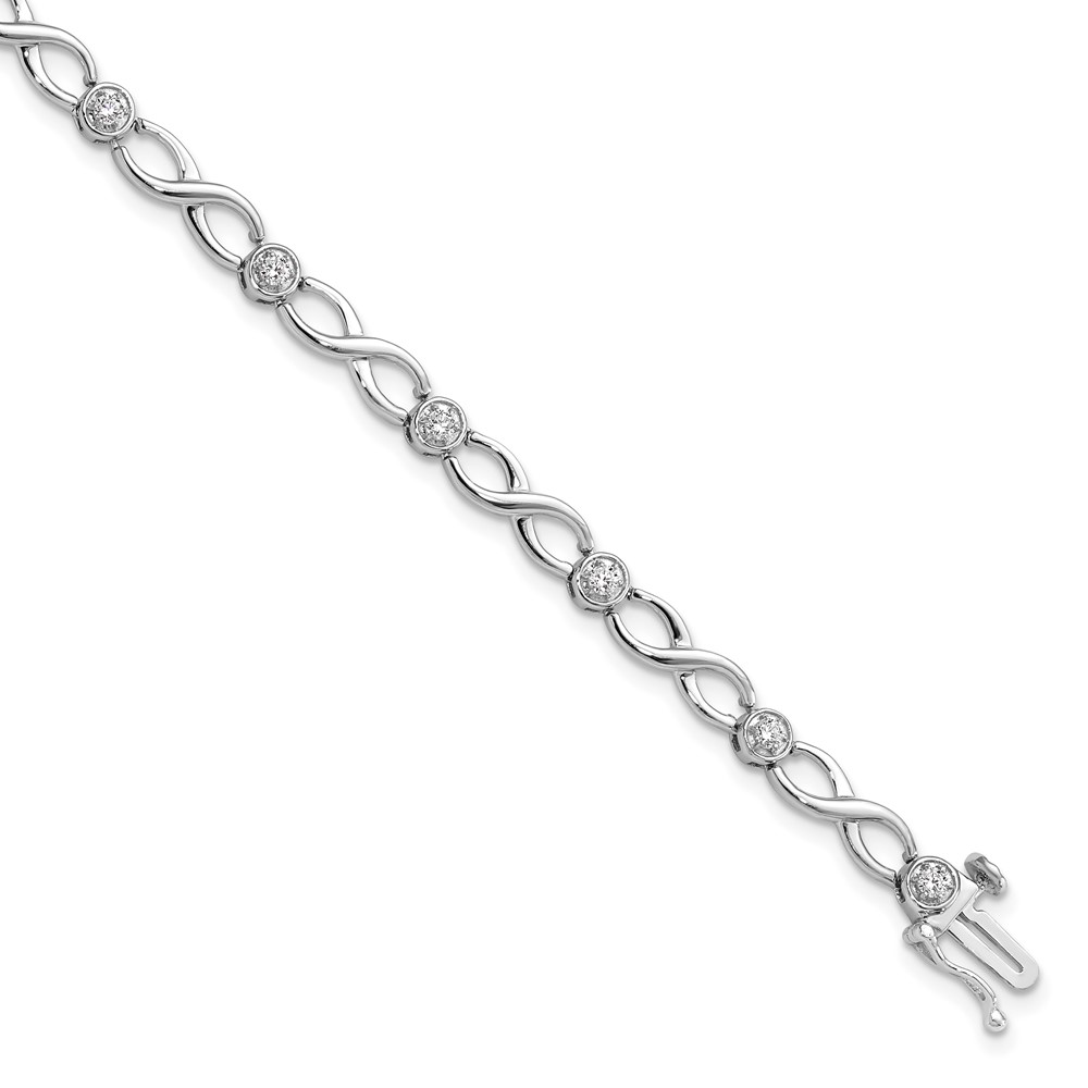 BM9711-050-WAA.jpg 14k White Gold 1/2 carat Lab Grown Diamond VS/SI+ G+ Complete 7.25 inch Infinity Bracelet - Image 1