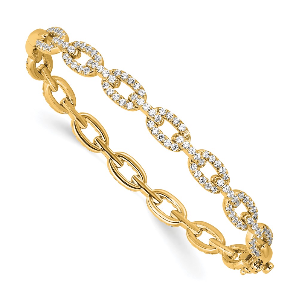 BM9954-217-YAA.jpg True Origin 14K Yellow Gold 2 1/6 carat Lab Grown Diamond VS+ F+ 7 in Complete Link Bracelet - Image 1