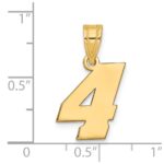 14k Polished Block Number 4 Pendant - Image 2