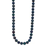 14k 6-7mm Black Near-Round Freshwater Cultured Pearl Necklace - Image 2