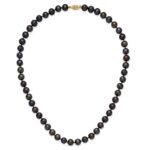 14k 8-9mm Black Near-Round Freshwater Cultured Pearl Necklace - Image 4