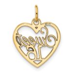14k SWEET 16 in Heart Charm - Image 3