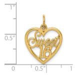 14k SWEET 16 in Heart Charm - Image 4