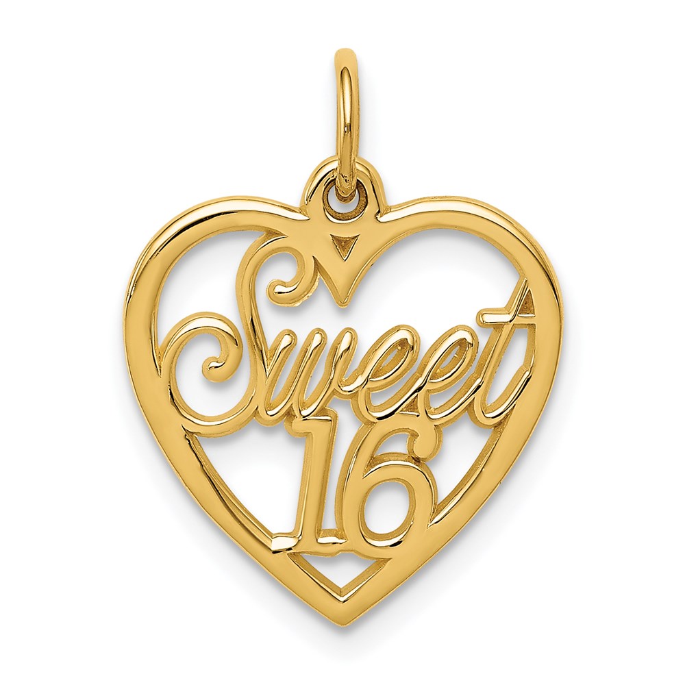C1001.jpg 14k SWEET 16 in Heart Charm - Image 1