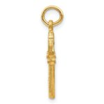 14K Polished Diamond-cut 3D Key Charm - Image 2