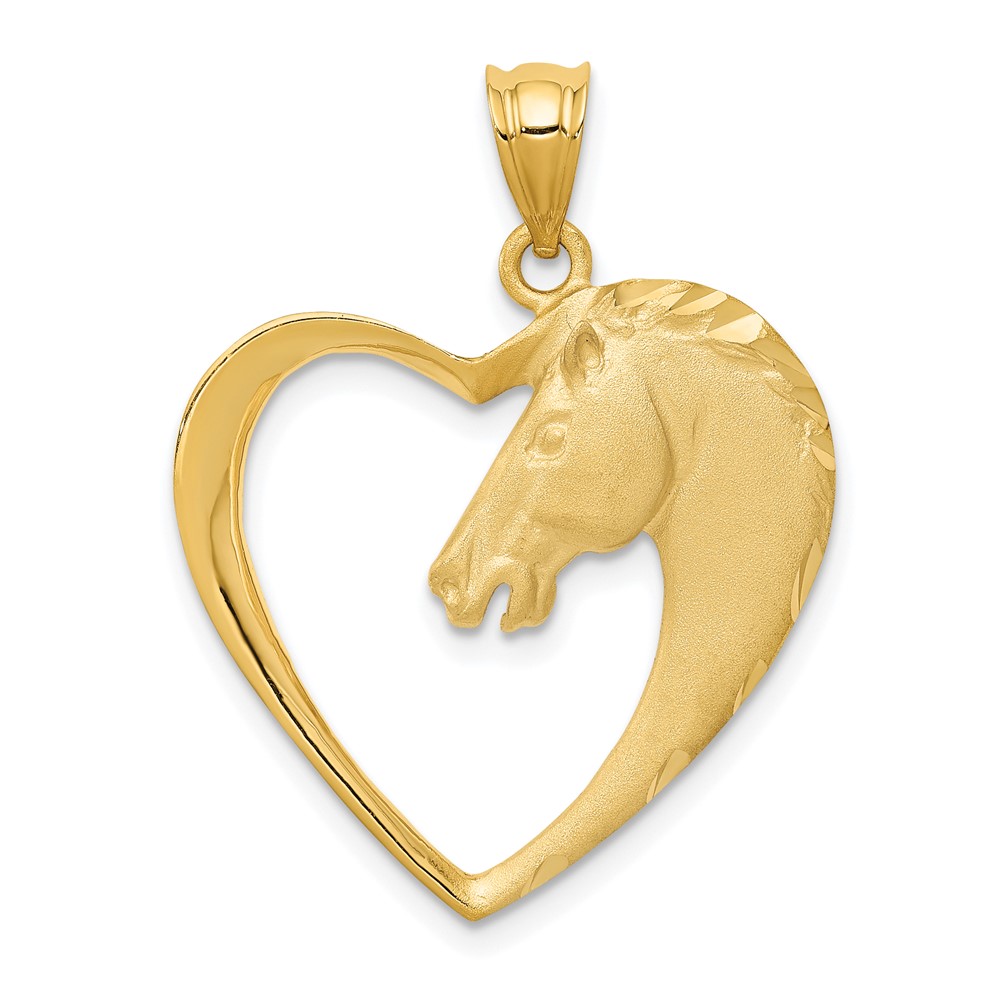C107.jpg 14k Horse In Heart Pendant - Image 1