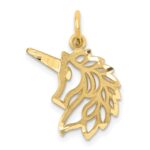 14k Diamond-cut Unicorn Head Pendant