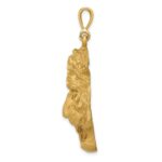 14k Large Satin Diamond-cut Tiger Head Pendant - Image 2